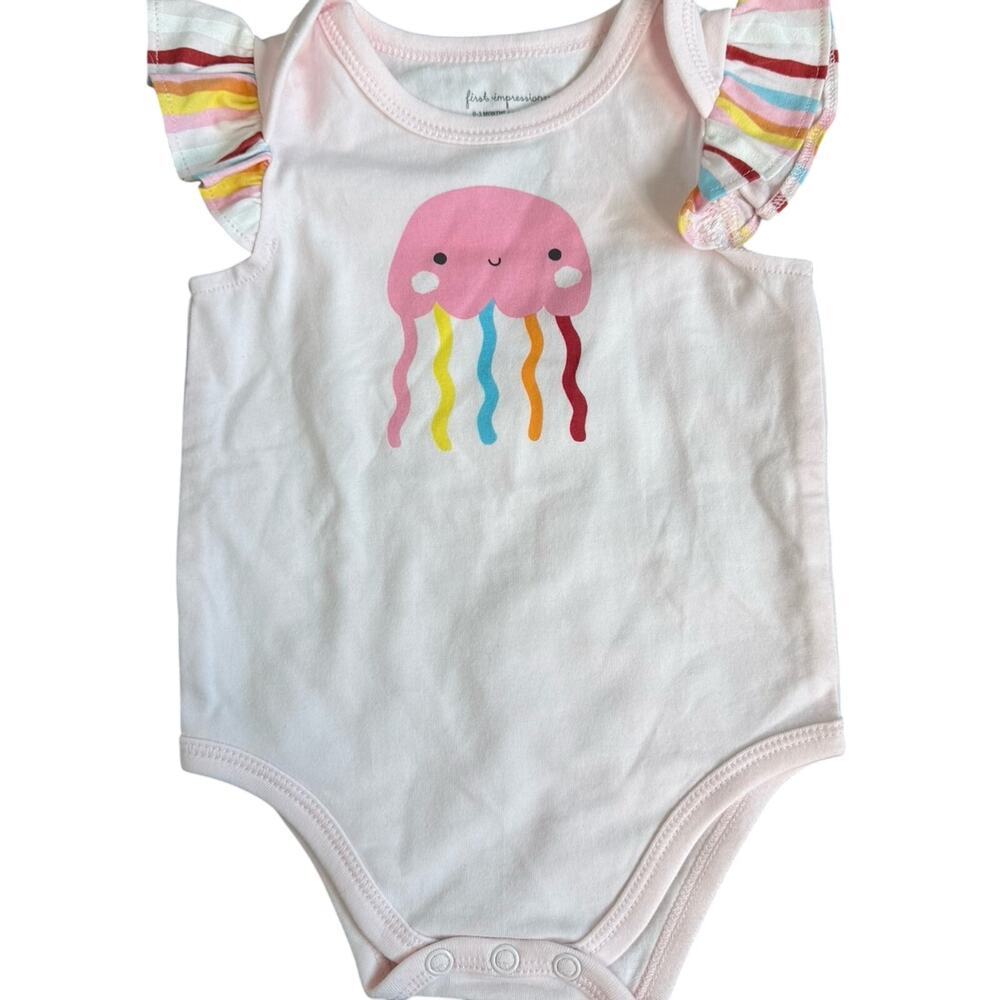 First Impressions JellyFish Flutter Sleeve NWT Onesie | 0-3M